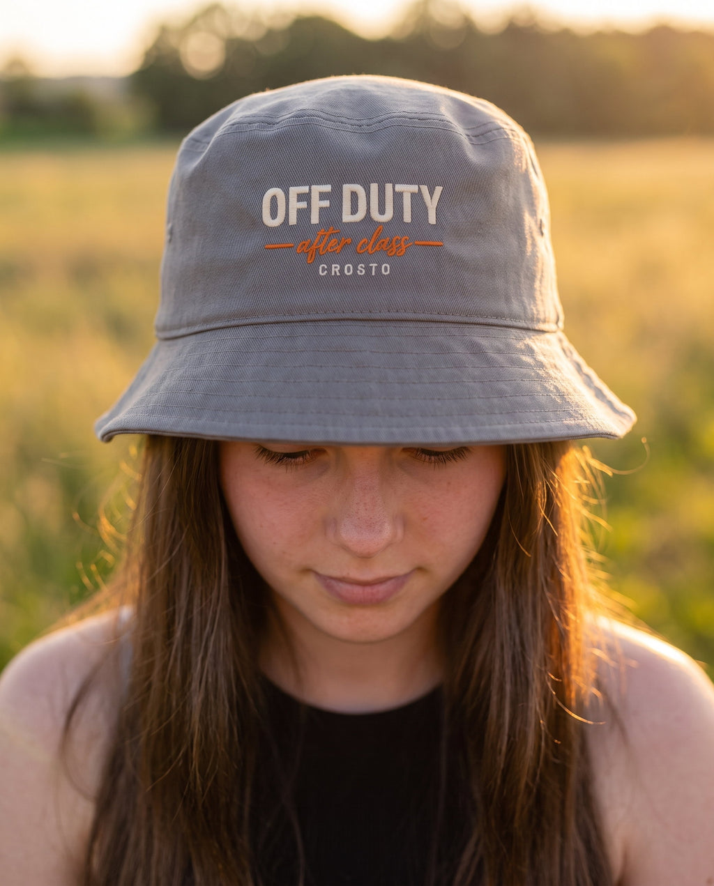 Off Duty Grey – Bucket Hat - Detail