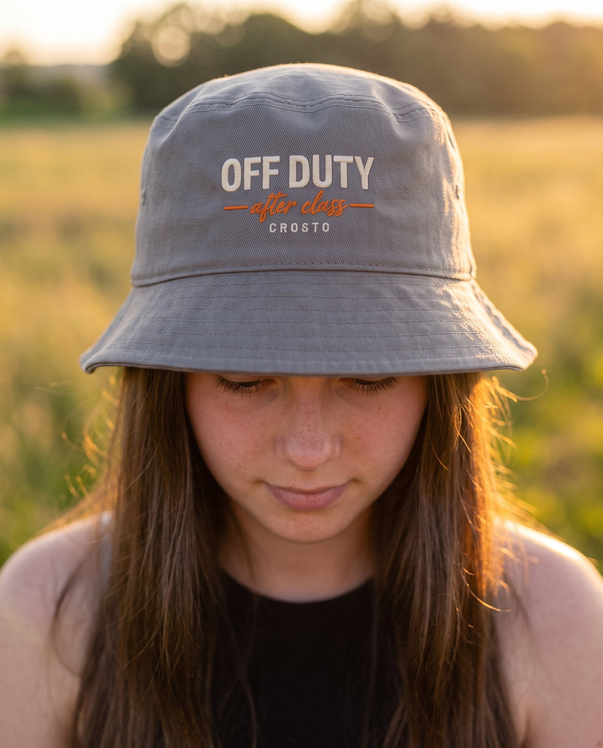 Off Duty Grey – Bucket Hat - Detail