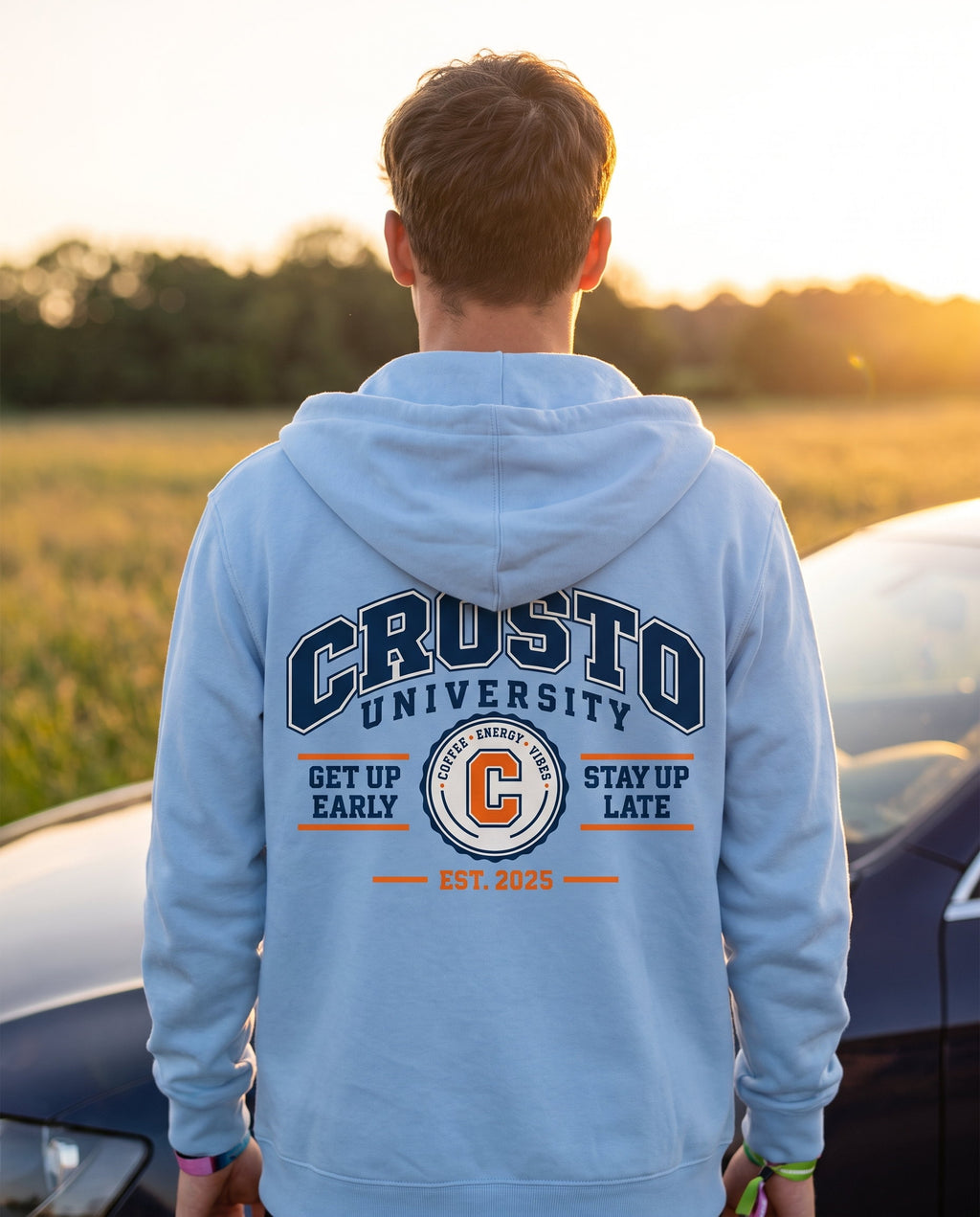 CROSTO University Carolina Blue – Zip Hoodie - Hauptmotiv