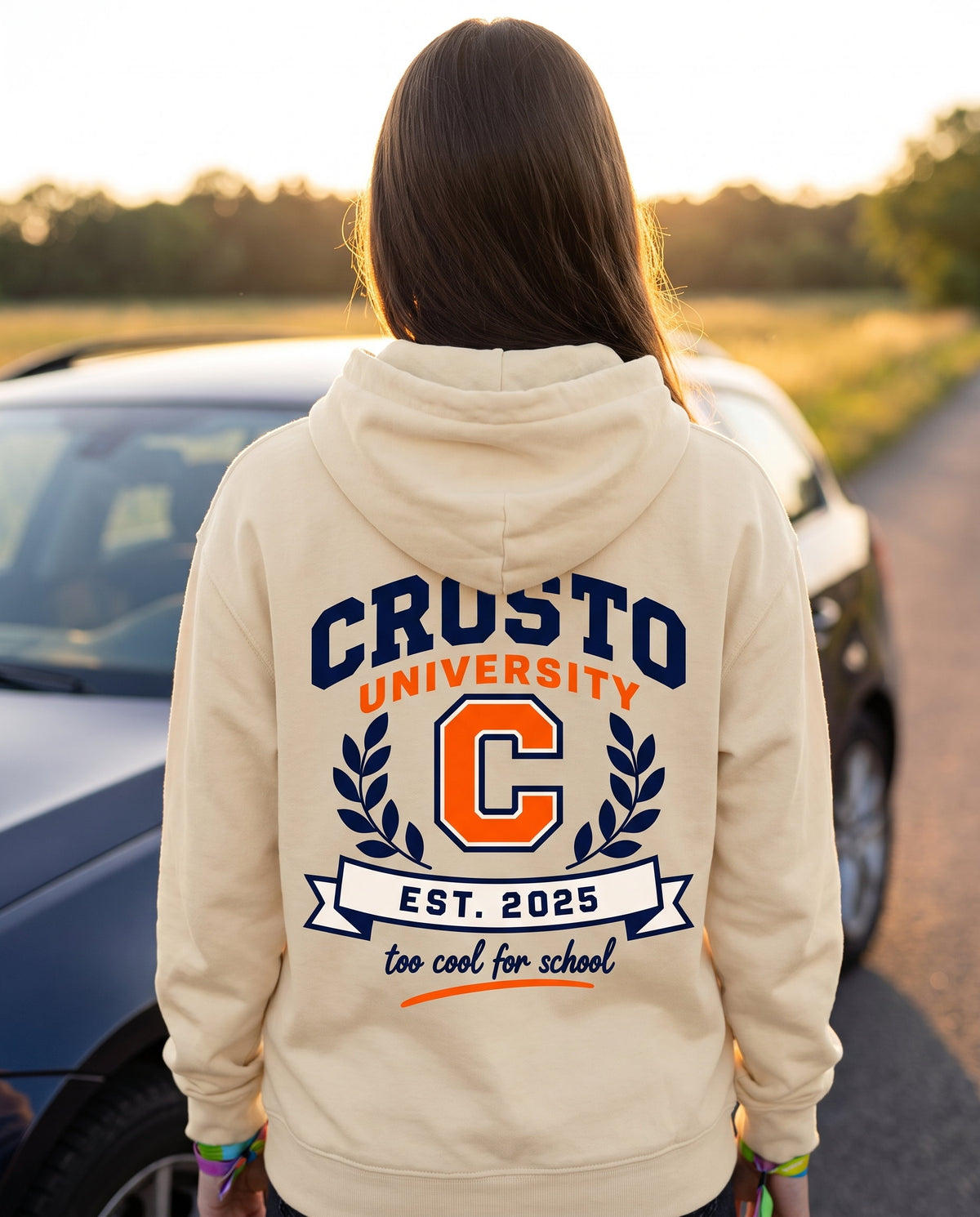 CROSTO University Bone – Hoodie - Hauptmotiv